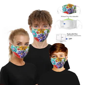 

Vintage Flower Mandala Print Face Masks Adult Pink Reusable Mask Washable Fabric Mouth-Muffle PM 2.5 Protective Dust Mask
