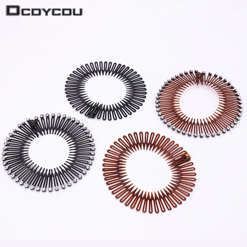 

1PC Plastic Full Circle Stretch Diamond Flexible Comb Teeth Headband Hair Band Clip Face Wash Fixed Hair Accessories