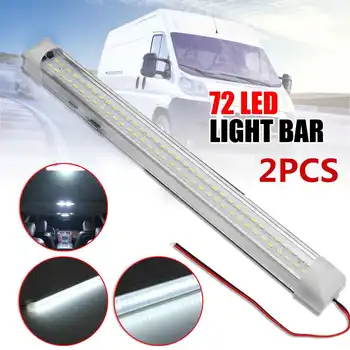 

2/4pcs 12V 75 LED Bar Car Interior White Strip Light Bar Car Interior Lamp with On/Off Switch for Camper Van Lorry Truck Boat