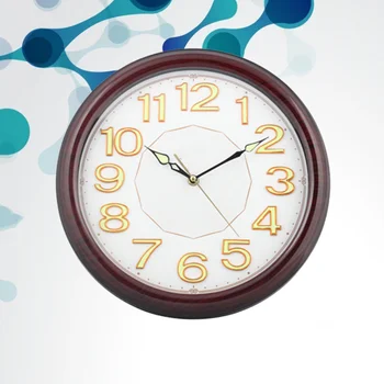

1Pc Wall Clock Wooden Texture Luminous Wall Ornament House Decoration Hanging Clock for Cafe Home Hotel Bar