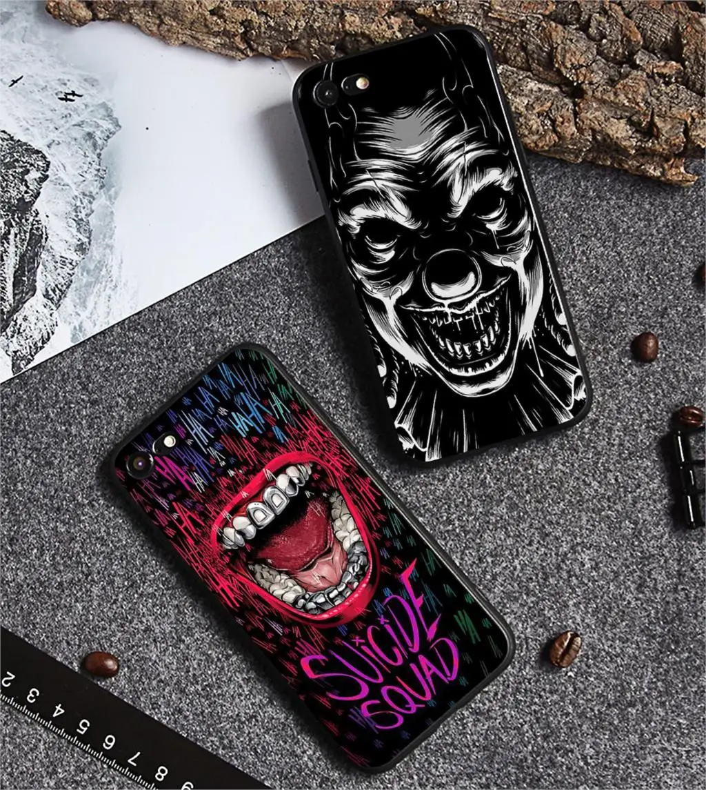 Scary Clown Phone Case Classic game simple Fashion New Silicone Black Sotf TPU Cover for iPhone 5s 5 6s 6 7 8plus X XS XR XSMax