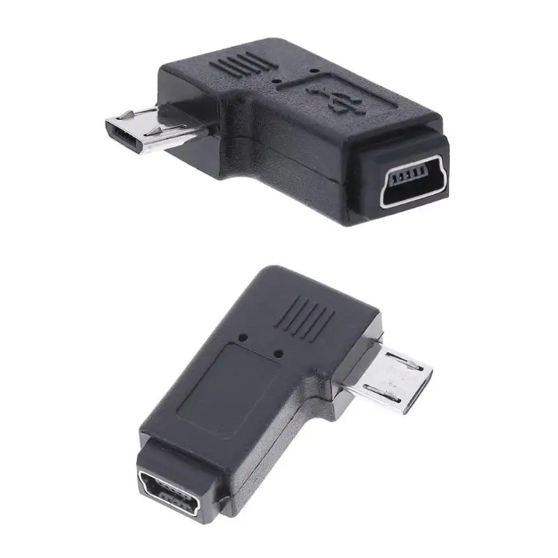 Переходник с разъемом Micro USB 90 градусов на левый и правый прямой разъем L образной