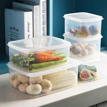 

Transparent Box Stackable Plastic Storage Container With Durable Lid Refrigerator Storage Box Food Storage Box Leak-proof Sealed