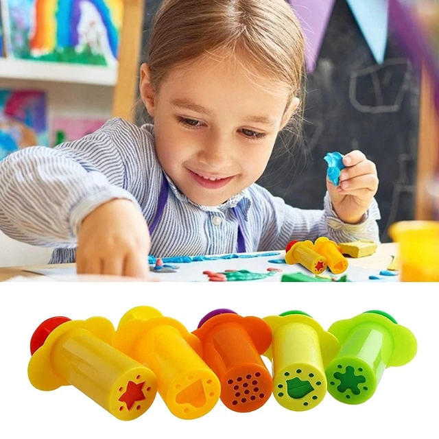 5 Pieces/Set Dough Extruders Set Assorted Designs Novelty DIY Plasticine  Squeeze Making Playdoh Tool for