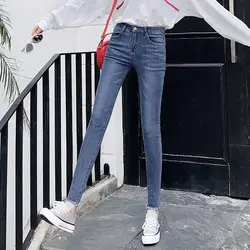 Видео светильник-цветные джинсы средней талии длиной до щиколотки осень и зима 2018 Новый стиль корейский стиль INS Super Fire обтягивающие Skinn