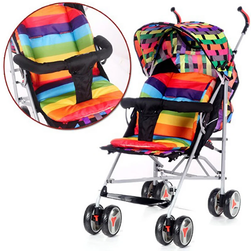 Cojín para silla de bebé, accesorios para silla de paseo, colchones suaves de colores, alfombrilla para asiento de carritos