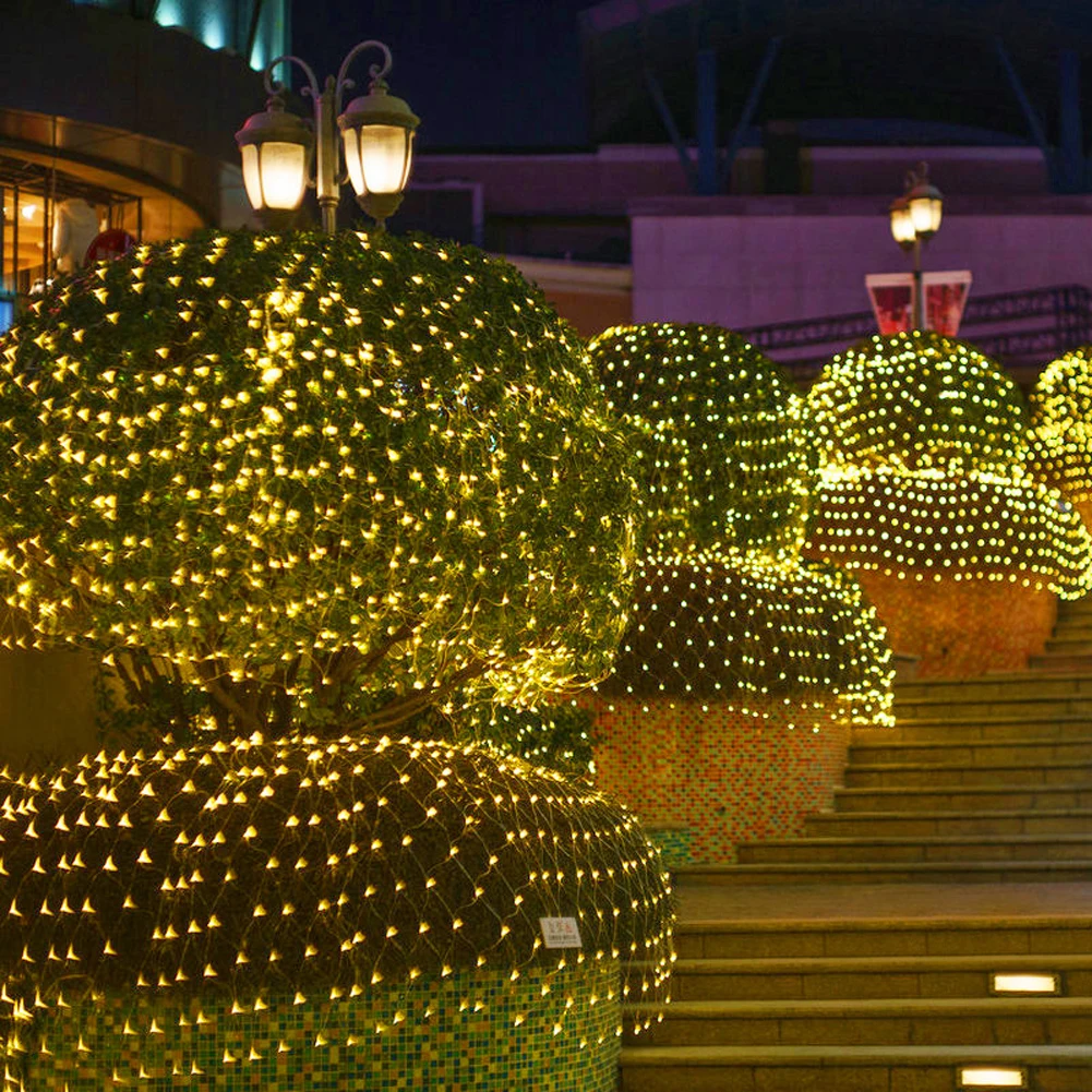 LED Net Mesh Lights, 3x2M/ 1.5x1.5M Waterproof Net String Lights Outdoor Hanging Fariy String Lights Plug in for Garden Decor