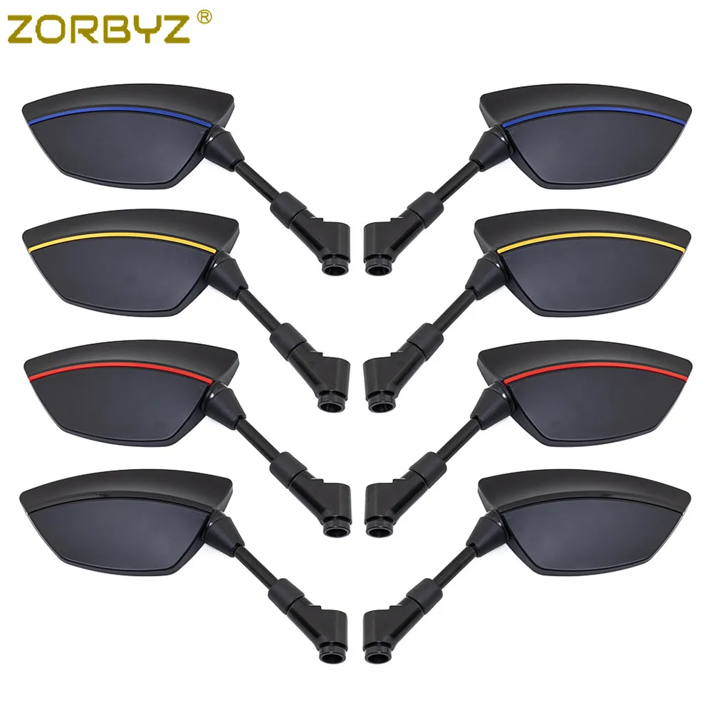 ZORBYZ 2x 오토바이 블랙 Rearview 사이드 미러 혼다 야마하 Electromobike 스트리트 자전거