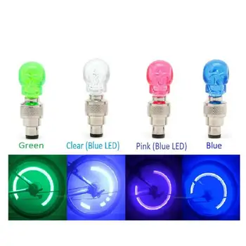 

2pcs Skull Car Motorcycle Valve Light Caps Type Tire LED Funny High Qality Light Creative Lamp Bicycle Motorcycle Accessories