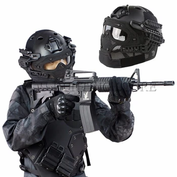 

New G4 Tactical Full Face Cover Protection Mask Helmet with Goggle for PJ Vent Airsoft Paintball WarGame CS Tactical Hunting