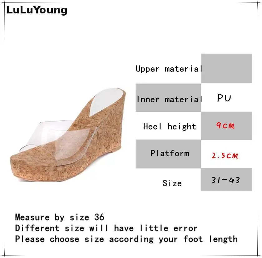 Сандалии женские на высокой танкетке босоножки с деревянным каблуком прозрачные