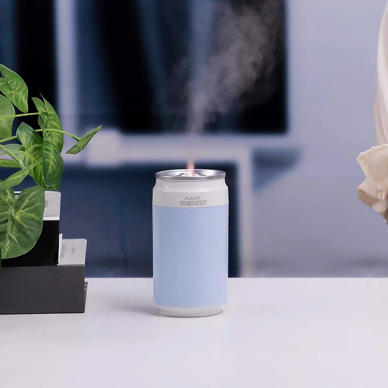 Portable USB Humidifier with Flame Lamp, Mini Personal Small Humidifier for Desk Travel Office Car and Bedroom with Quiet Operat