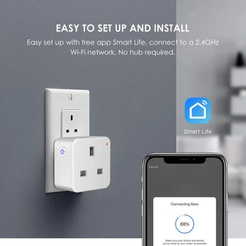 

Smart Plug Smart Plug Socket WiFi Outlet Wireless Smart Socket Remote Control Timer Plug Works with Amazon Alexa Google Home Q30