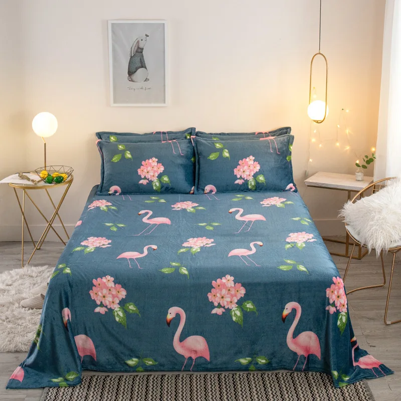 LREA высокой плотности плед Фламинго печати флис покрывало на кровать взрослых путешествия одеяло зимние украшения для дома