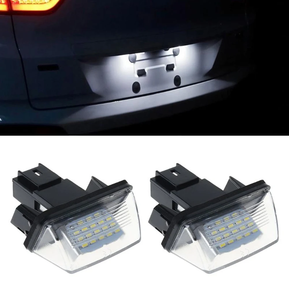 2X Car LED License Number Plate Lights Lamp For Peugeot 206 207 306 307 406 407 5008 For Citroen C3 C4 C5 BERLINGO Car Styling