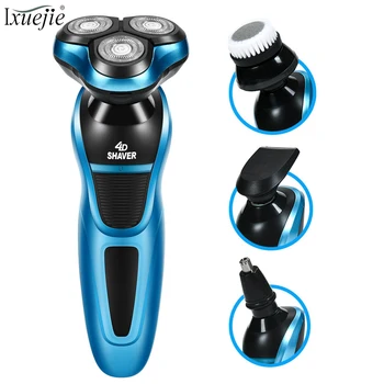 

IXueJie Electric Shaver for Men Beard Trimmer 4D Floating Razor Head Rechargeable Shaving Machine Washable Multifunction 4In1