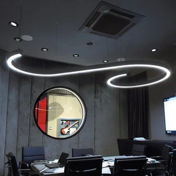 

Customized Led Hanglamp Heterotypic Office Lighting Chandelier Clubhouse Ceiling Lamp Line Art Decorate Dali System Control