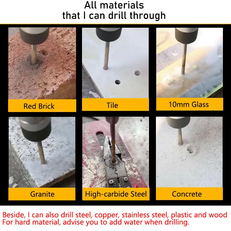 3 4 5 6 8 10 12mm Multi-functional Glass Drill Bit Triangle Bits Ceramic Tile Concrete Brick Metal Stainless Steel Wood