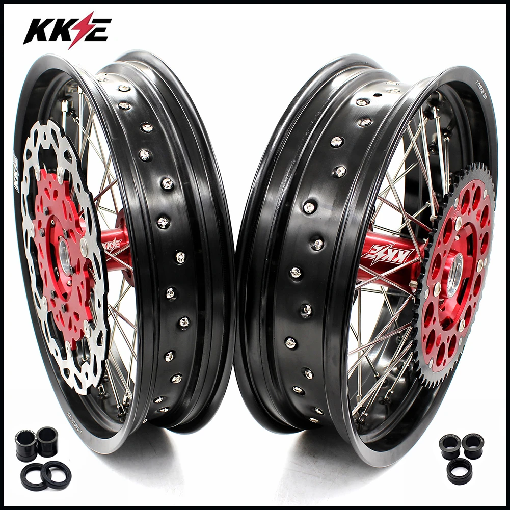 KKE 3 5 и 4 25 17 дюймов Комплект колес XR400R 1996-2004 XR600R 1991-2000 CUSH Drive Supermoto для заднего диска