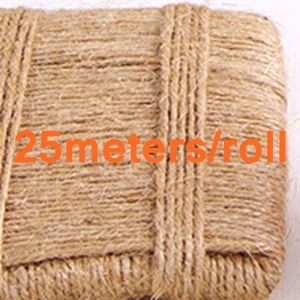 A 25meters One roll QUANFANG, джутовое, 50 м или 25 м/рулон, натуральное полотно, мешковина, пеньковая веревка для рукоделия, подарочная упаковка, веревка, рождественские и вечерние принадлежности - Цвет: A 25meters One roll