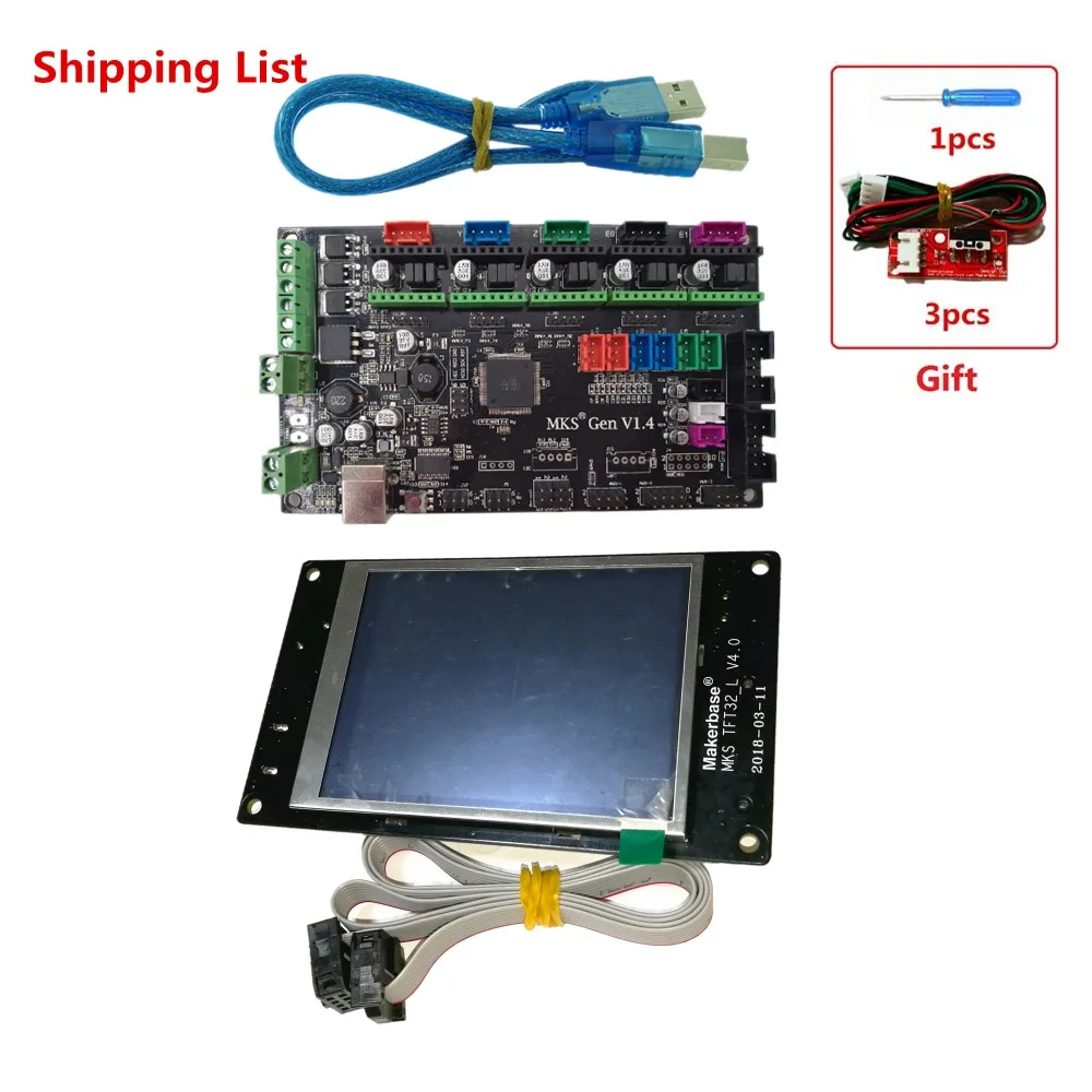 MKS GEN контроллер с TFT32 v4.0 цветной сенсорный экран 3d принтер DIY стартовый набор mega2560