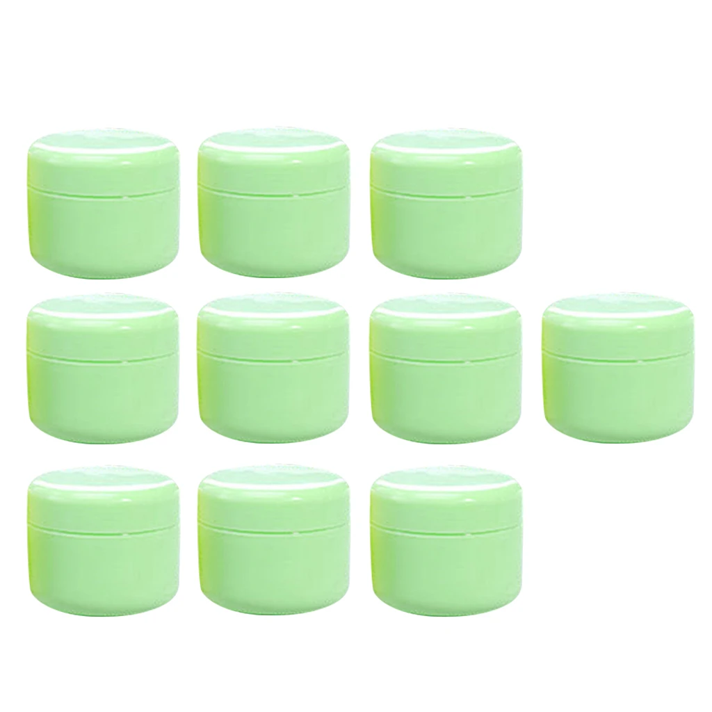 20pcs Empty Jars with Lids , Refillable BPA-Free Plastic Container Refillable Round Makeup Containers for Cosmetics - Green