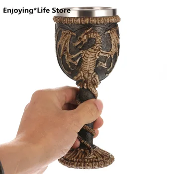 

Mug Resin Skull Wine Glass Wine Goblet Stainless Steel Beer Mug Coffee Mugs Halloween Bar Home Decoration