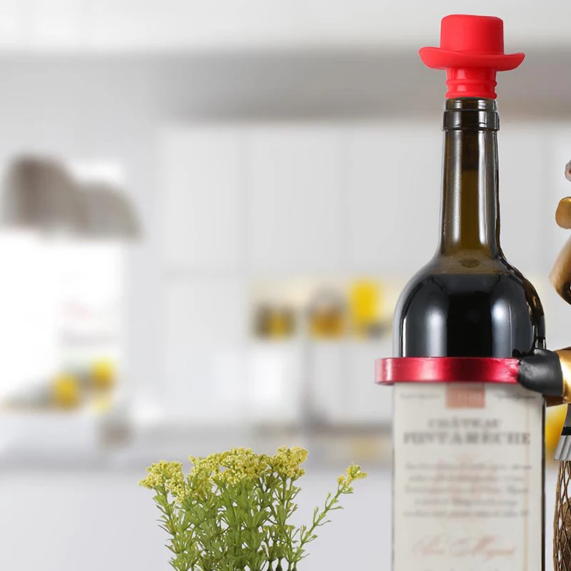 

Food Grade Silica Gel Bowler Cap Fresh-keeping Wine Bottle Stopper Small Red Hat Bottle Stopper Red Wine Stopper Beer Stopper