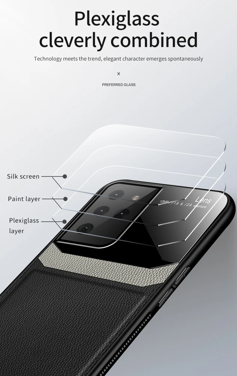 قاب لاکچری چرم و پلکسی گلس Samsung Galaxy 12 Hb3da86ab358a463aab87c571817cb267f