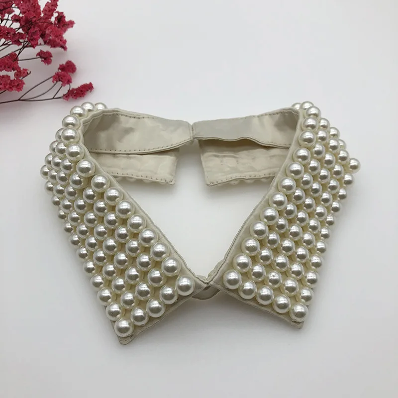 Neckline Fake Collar Женский шейный платок, жемчуг, бисер, стразы, кружево, органза, вырез, искусственный воротник, вышивка, шифон, съемный, ложный воротник, съемные Топы - Цвет: Neckline Fake Collar