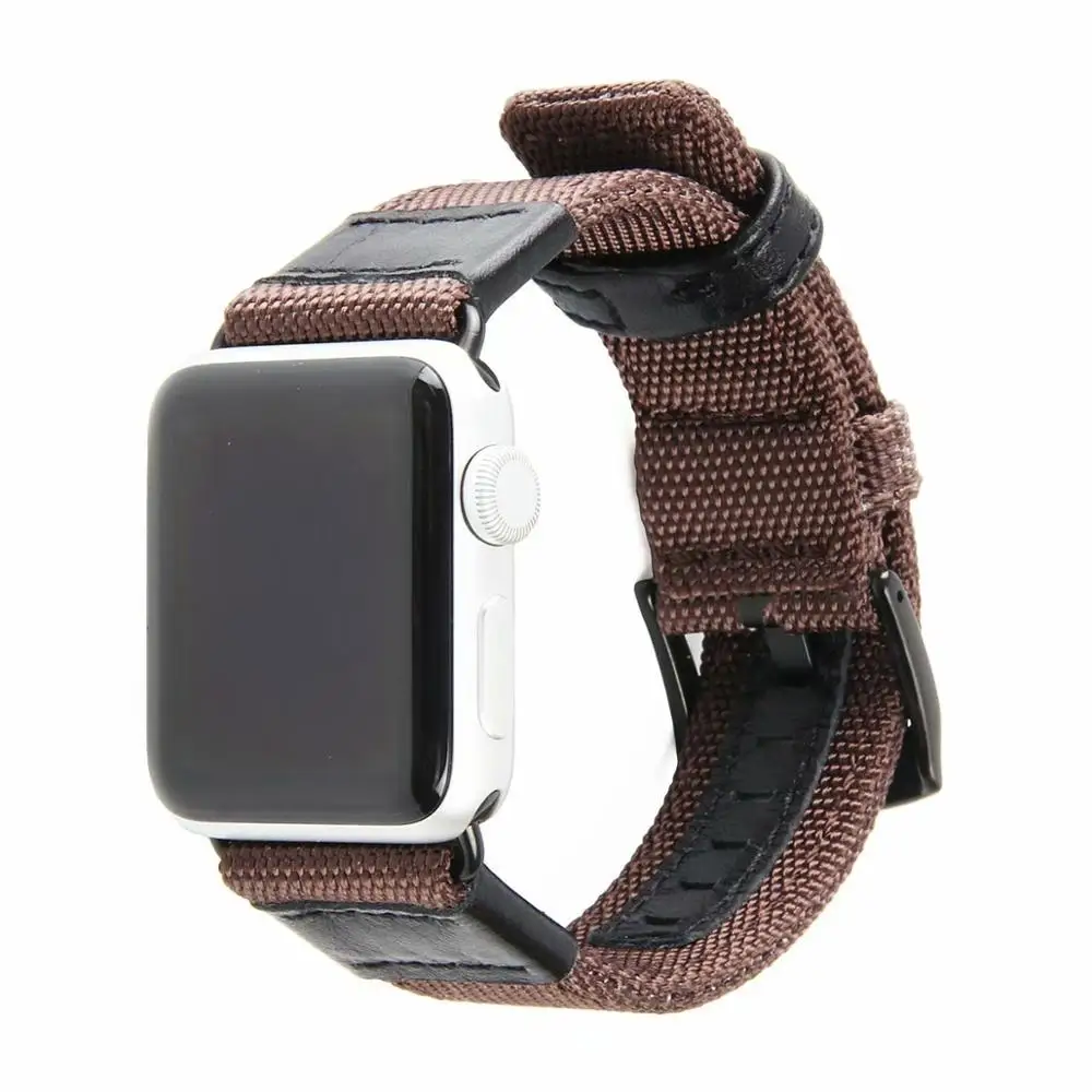 Тканый нейлоновый ремешок для часов Apple Watch 42 мм 38 40 44 кожаный наручных браслетов