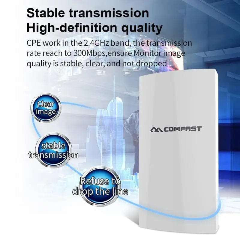 COMFAST CF-E130N 1 км 300 Мбит/с 2,4 ГГц открытый мини беспроводной AP мост WiFi CPE беспроводной диапазон расширитель 5dBi Wi-Fi ретранслятор антенна