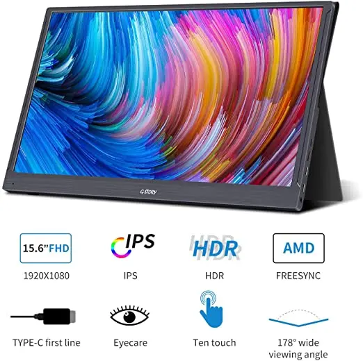 G-story Monitor Portable LED TOUCH PC Screen Laptop 144 HZ Gaming for Xbox Series X LCD 15.6 INCH 1080P | Компьютеры и офис