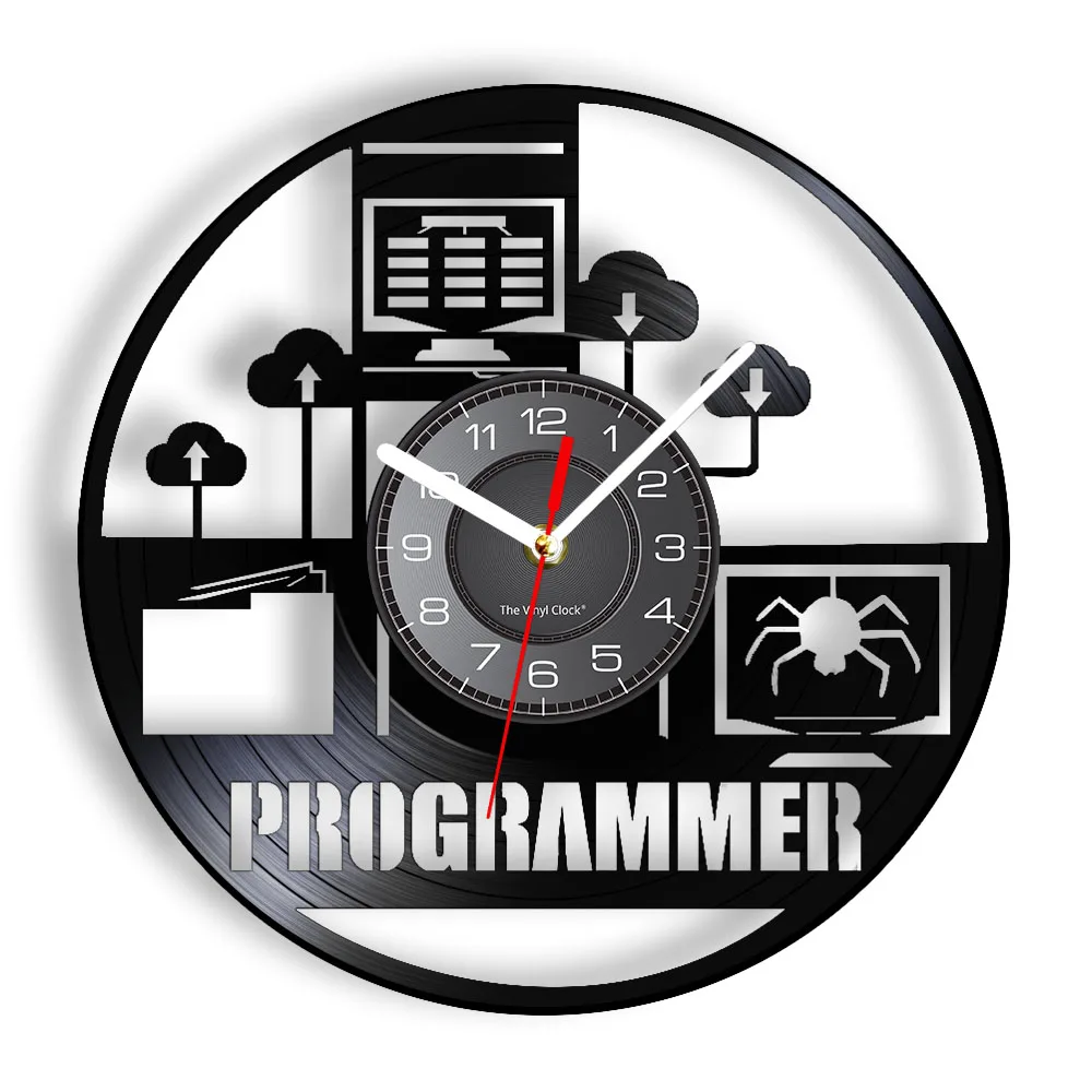 

Programmer Vinyl Record Wall Clock Coder Science Living Room Work Place Decor Technology Art Infor Theory Data Geek Nerd Watch