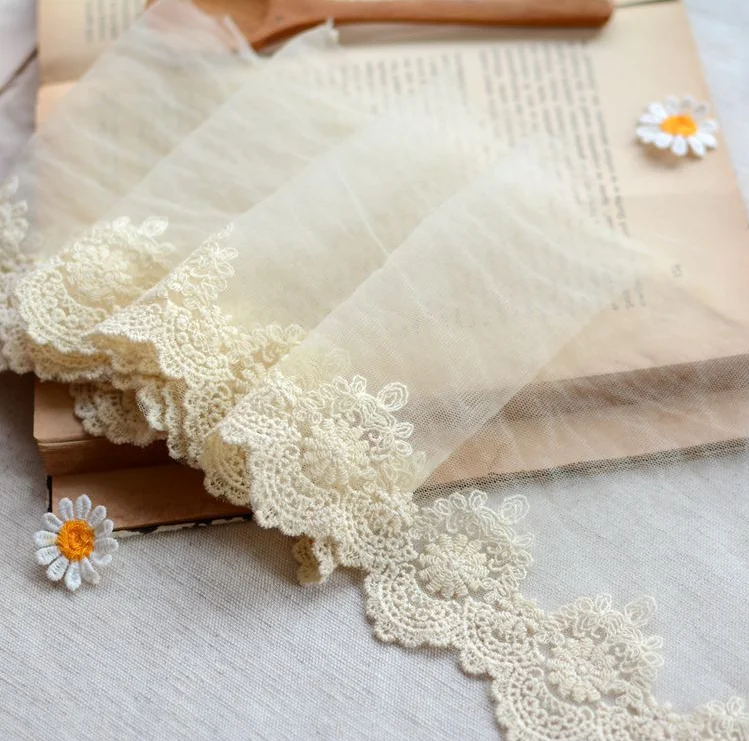 Width 12cm Cotton Fabric Lace Embroidered Lace Fabrics Women's Clothing Diy Trim 2 Meters/lot Lace Sewing Accessories