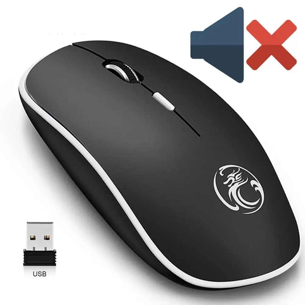 Buen trato Ratón inalámbrico silencioso con USB, accesorio ergonómico silencioso para ordenador portátil jlOk3qlb9