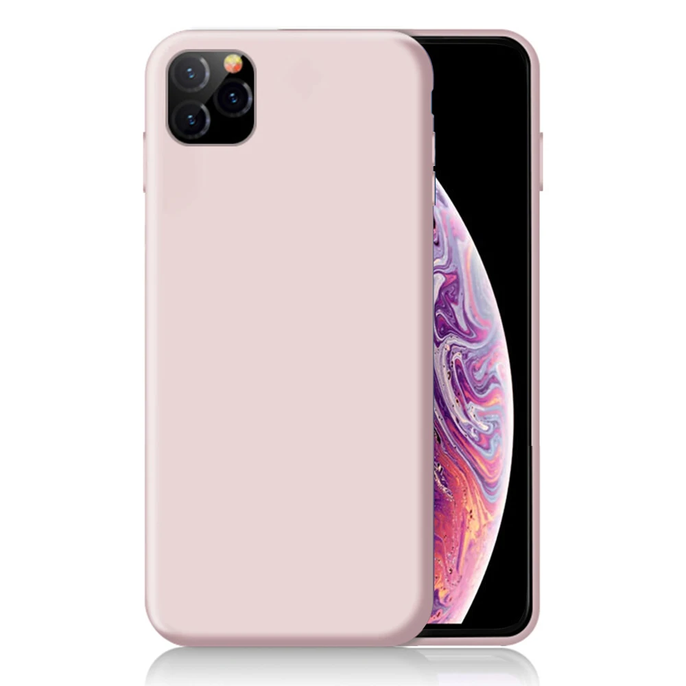 07 pink Новое поступление Ультра тонкие однотонные жидкие силиконовые чехлы для мобильных телефонов Apple IPhone11 Pro 5,8 - Цвет: 07 pink