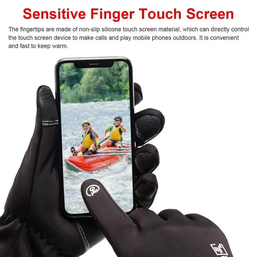 Женские перчатки для сенсорного экрана, мужские ветрозащитные термостойкие перчатки для смартфона, перчатки для вождения, велоспорта, бега