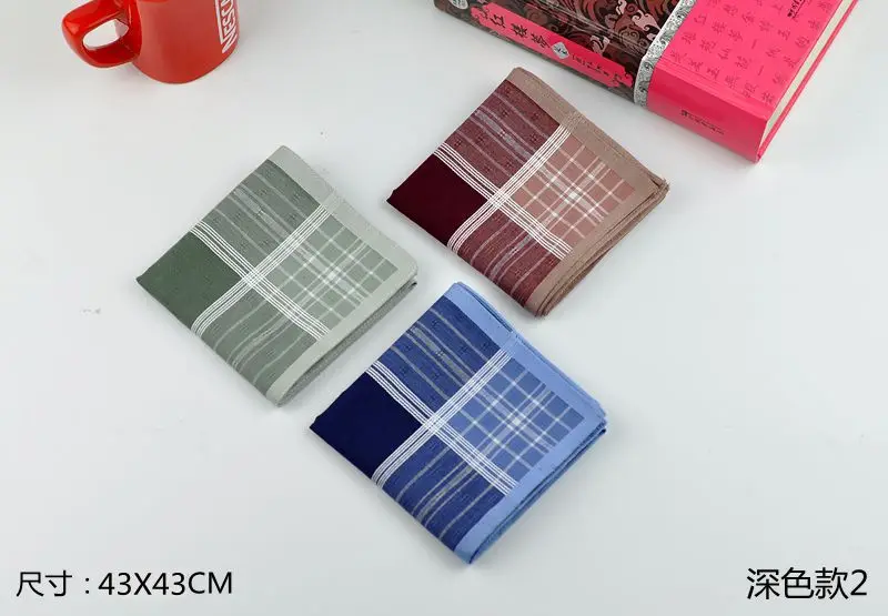 12pcs mix 3 color 12 шт. в упаковке, модная удобная Винтаж мягкий Для мужчин клетчатая хлопковая платки карманные квадратные носовые платки комплект 43*43 см для ухода за ребенком для мам подарок на год - Цвет: 12pcs mix 3 color