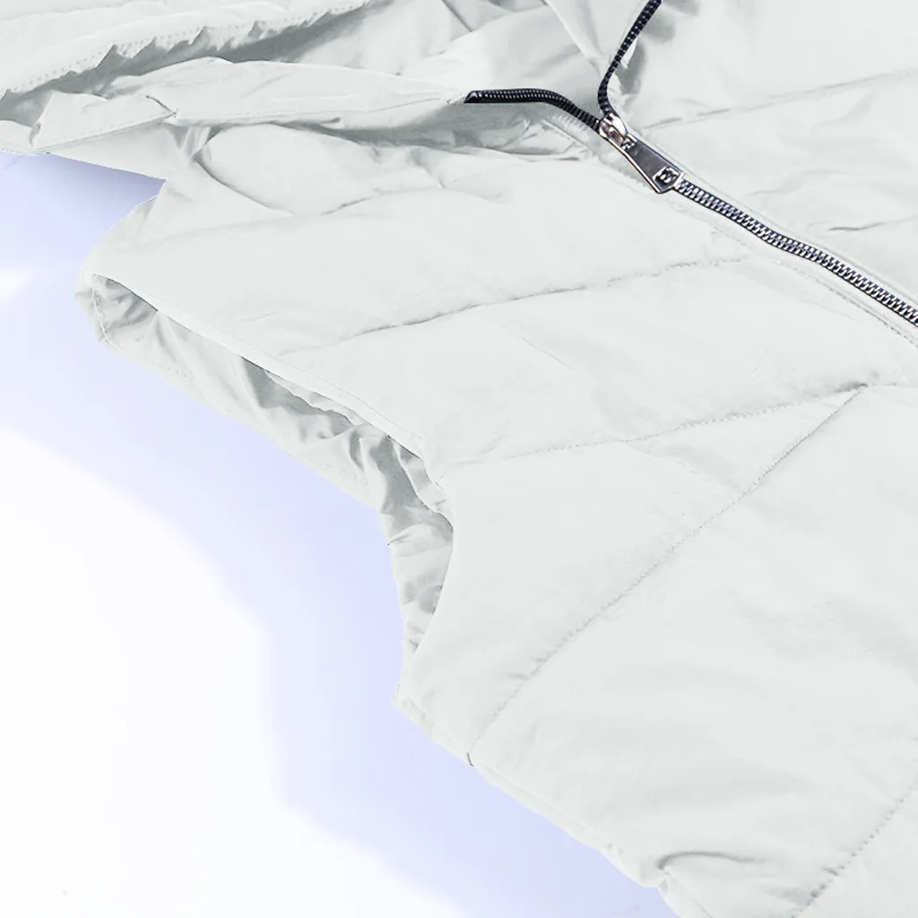 Female Jacket Winter Women Fashion Solid Sleeveless Zipper Hooded Cap Long Coats Eiderdown Jackets Women's Winter Down Jacket
