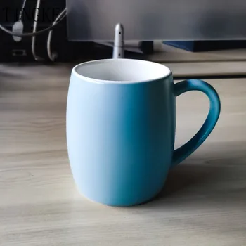 

Fashion Creative Large Capacity 500ml Wine Barrel Mug Simple and Generous Home Breakfast Ceramic Milk Cup Solid Color Gift Cup