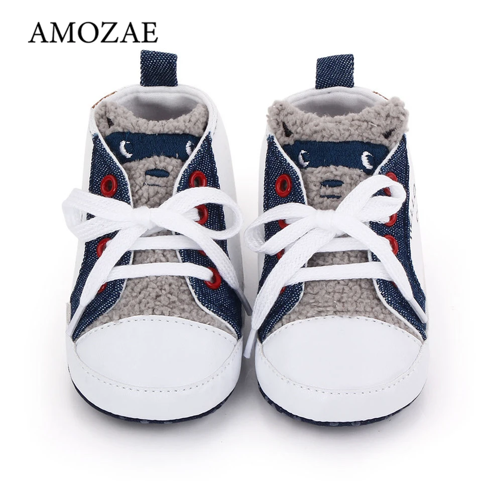 

Baby Shoes Lovely Animal Pattern Canvas Keep Warm Bebes Boots Soft Sole Sneaker Anti-Slip Crib Shoes For 0-18M