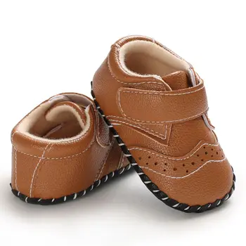 

Infant Toddler Soft Soled Hook Loop Boys Prewalker Sneakers Baby Boy Solid Newborn to 18 Months Crib Shoes 0-18 Months
