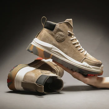 

Popular 2020 Men Casual Flats Shoes Good Quality Brand Shoes for Mens Natural Leather Walking Shoes Men Thick Soled Men Sneakers