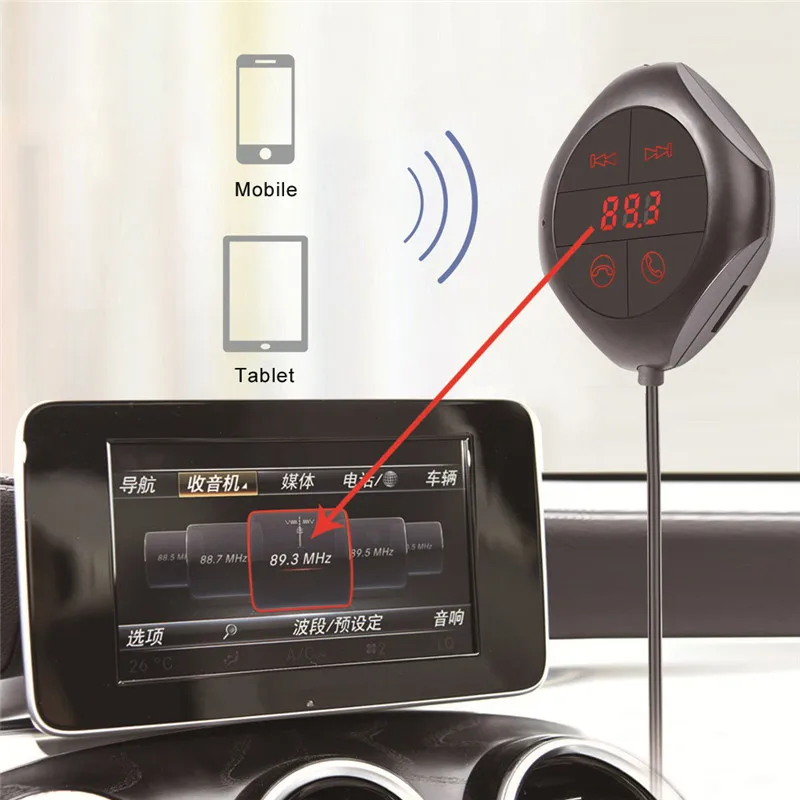 Беспроводной Bluetooth Автомобильный MP3-плеер дисплей напряжения fm-передатчик двойной зарядное устройство USB голосовая навигация ручные звонки