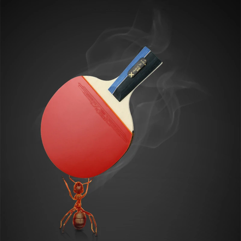 Huieson 2PcsSet Classic 5 Ply Solid Wood Table Tennis Rackets Double Face Pimples-in Rubber Table Tennis Bats for Teenagers (5)