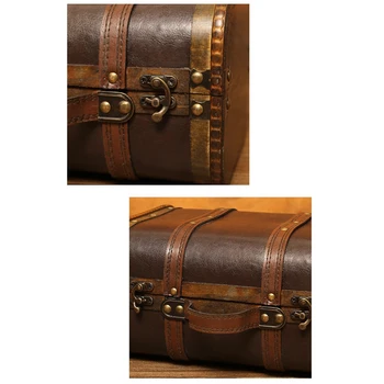 

Wooden Box European Suitcase Vintage Box Gift Wooden Jewelry Box Storage Box