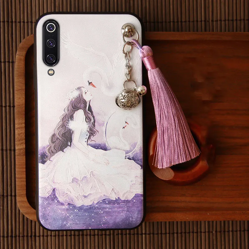 Pattern E 3D рельефный чехол для Xiaomi mi 9T Pro 9 SE CC9 CC9E A3 A2 8 Lite 6X Red mi K20 Pro Note 10, 7, 6, чехол с тиснением и изображением кисточкой Мягкий чехол Funda - Цвет: Pattern E