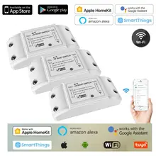 2021 novo diy wi fi interruptor de luz inteligente universal disjuntor temporizador homekit app controle remoto sem fio funciona com alexa casa do google