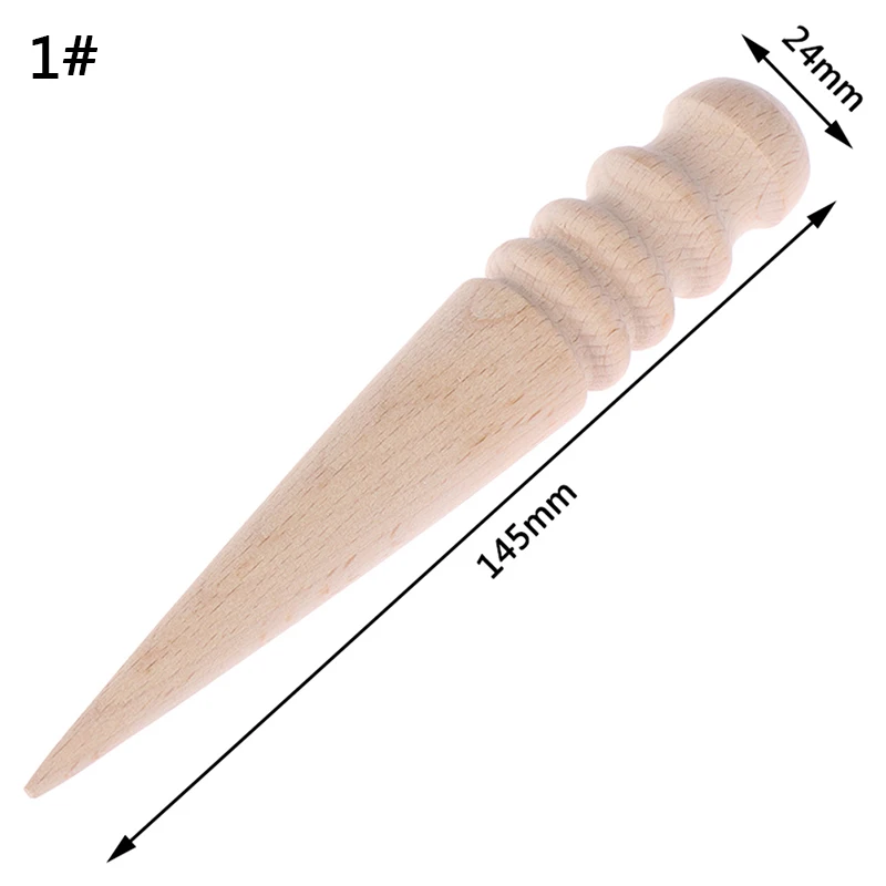 Leather Edge Slicker Burnishing Tool, Beech Wood 